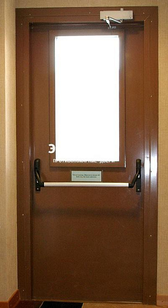 Противопожарная дверь EI 30 с антипаникой и стеклом в Лобне  купить